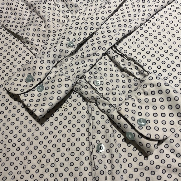 Stone Rose Long Sleeve Button Down 100% Cotton Shirt Size 2 Small Blue White - Picture 7 of 11